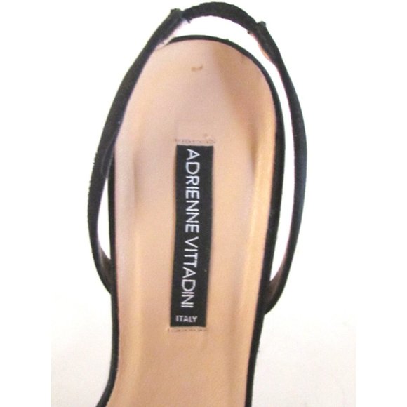 Adrienne Vittadini Black Satin Bow Detail High Heel Designer Sandals Size 8.5M - Picture 9 of 15